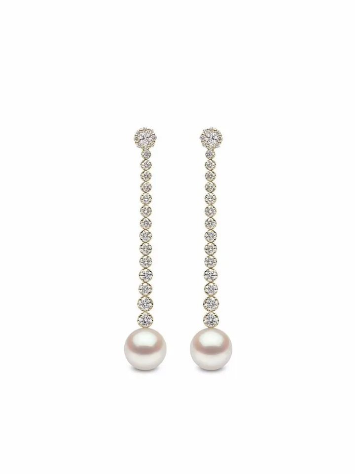 18kt yellow gold Aurelia south sea pearl and diamond earrings