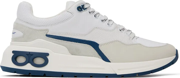Ferragamo White Gancini Sneakers