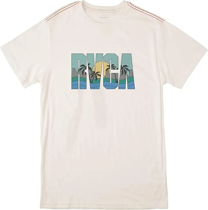 RVCA Gulf Coast Short Sleeve Tee (Antique White) Men's Clothing