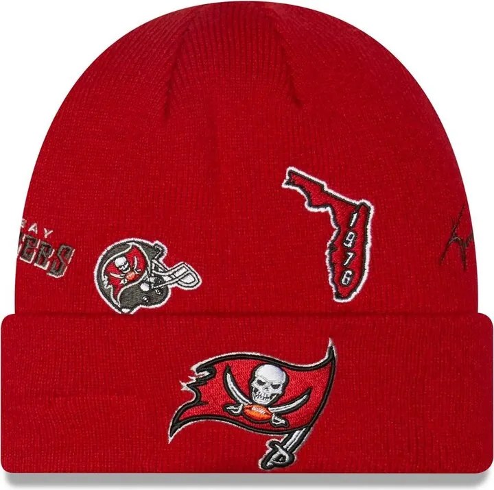 Men's New Era Red Tampa Bay Buccaneers Identity Cuffed Knit Hat