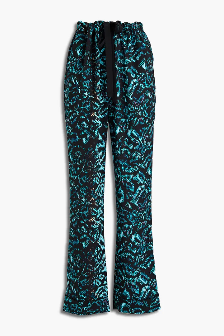 Veronica printed crepe wide-leg pants
