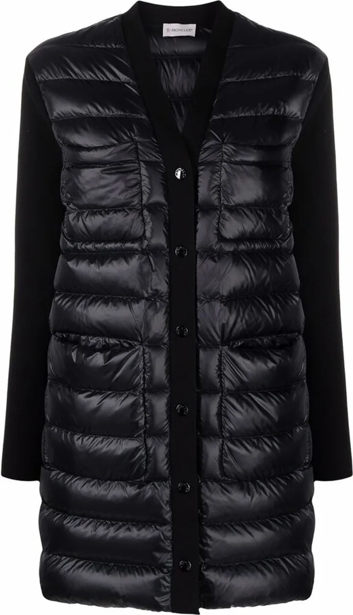 V-neck padded coat