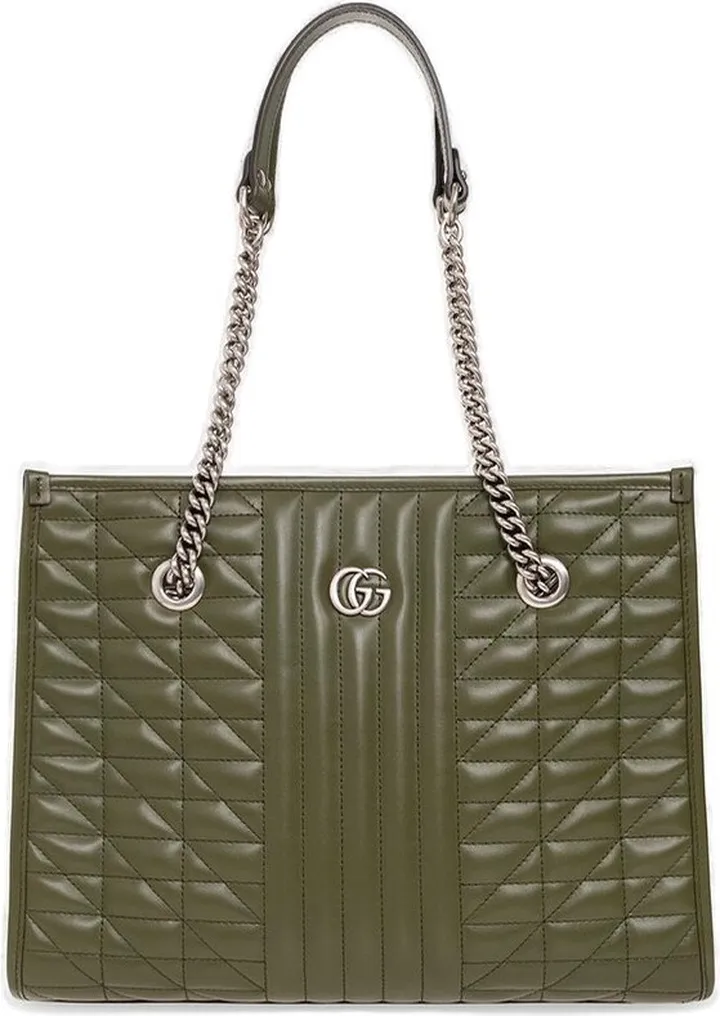 Gucci GG Marmont Logo Plaque Medium Tote Bag