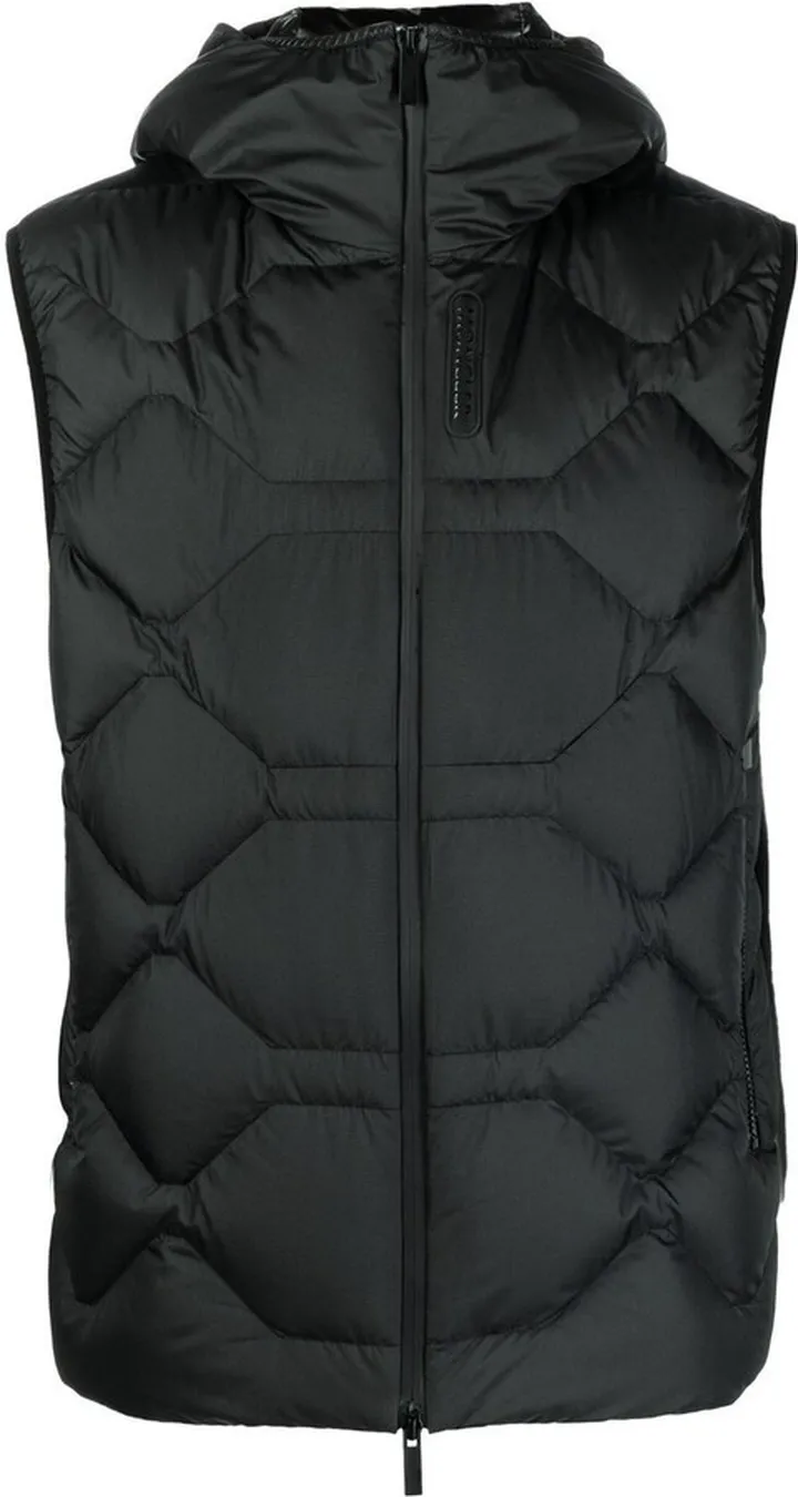 Black Atik Hooded Quilted Gilet