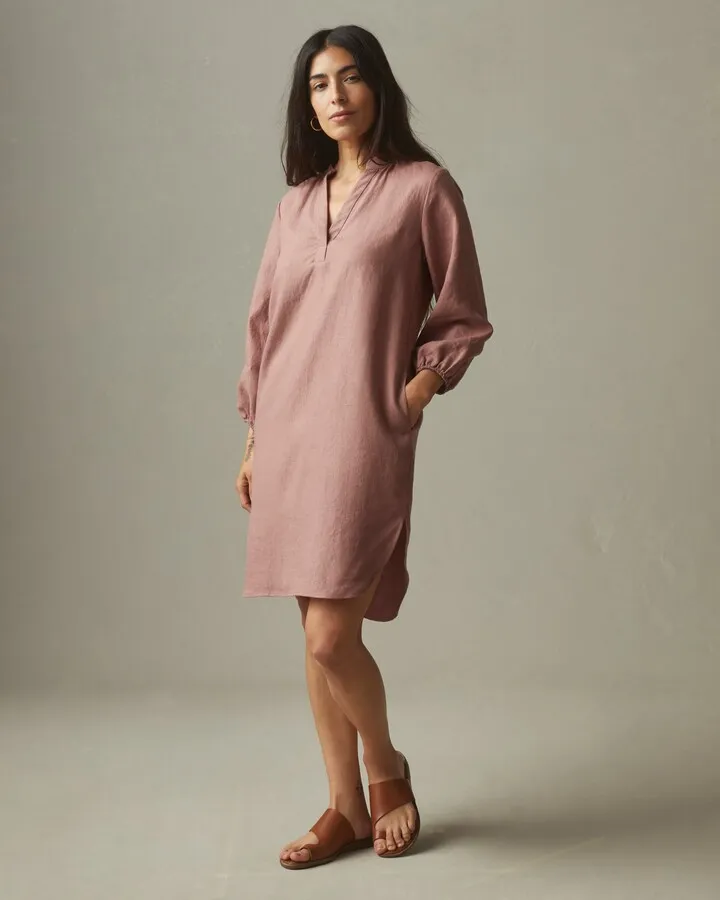 Linen Tunic Dress - Burlwood