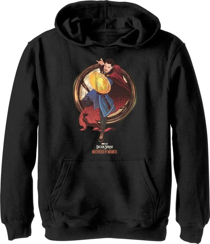 Boy's Marvel Doctor Strange in the Multiverse of Madness Solo Strange Pull Over Hoodie - Black - X Large