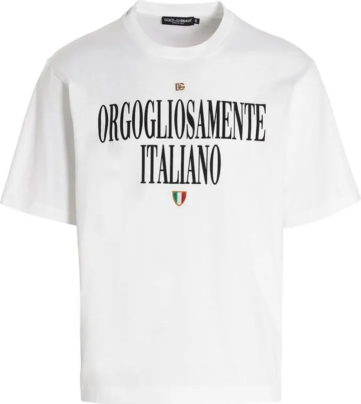 Dolce & Gabbana Slogan Printed Crewneck T-Shirt