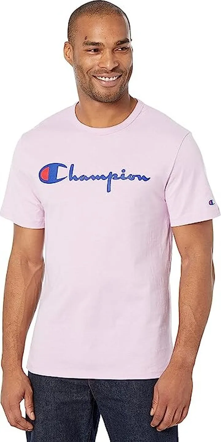 Champion Lightweight Short Sleeve Tee (Pink Reverie) Men's Clothing