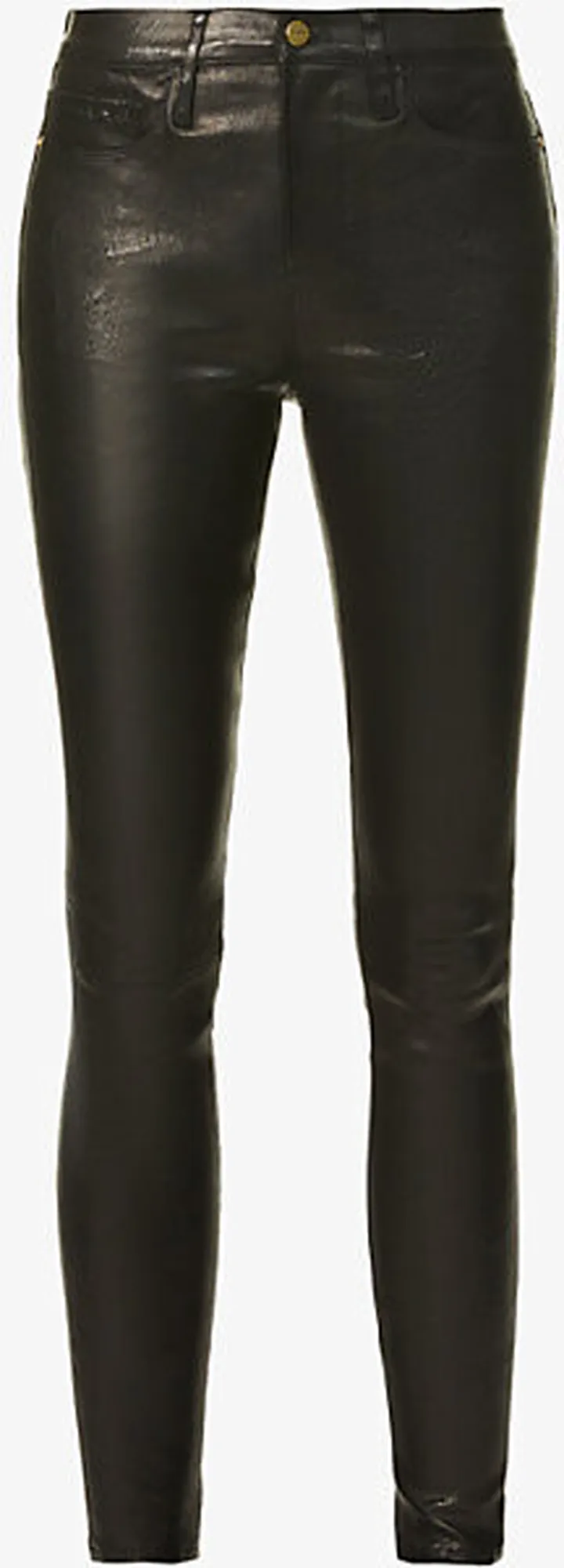 Womens Washed Black Le High Skinny Leather Trousers