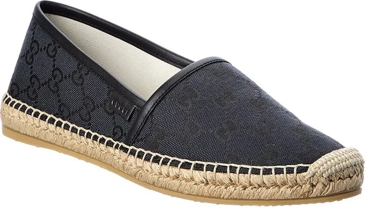 Gucci Gg Canvas & Leather Espadrille
