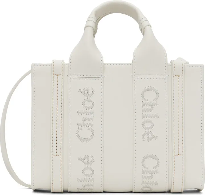 Chloé White Mini Woody Bag