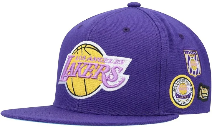 Men's Purple Los Angeles Lakers Hardwood Classics Under Finals Snapback Hat