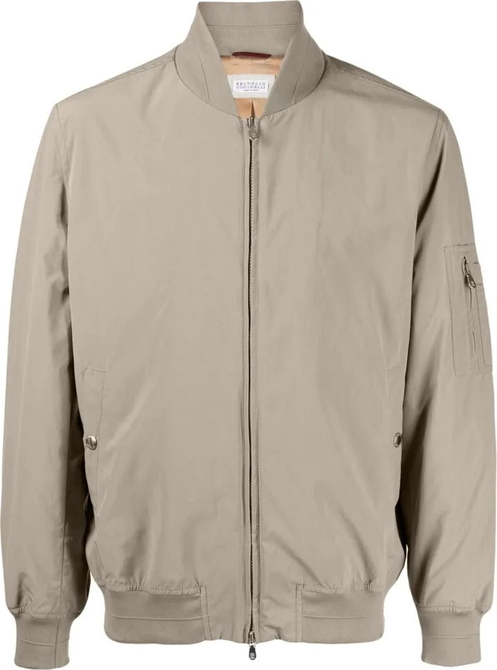 Long-Sleeve Zip-Up Bomber Jacket