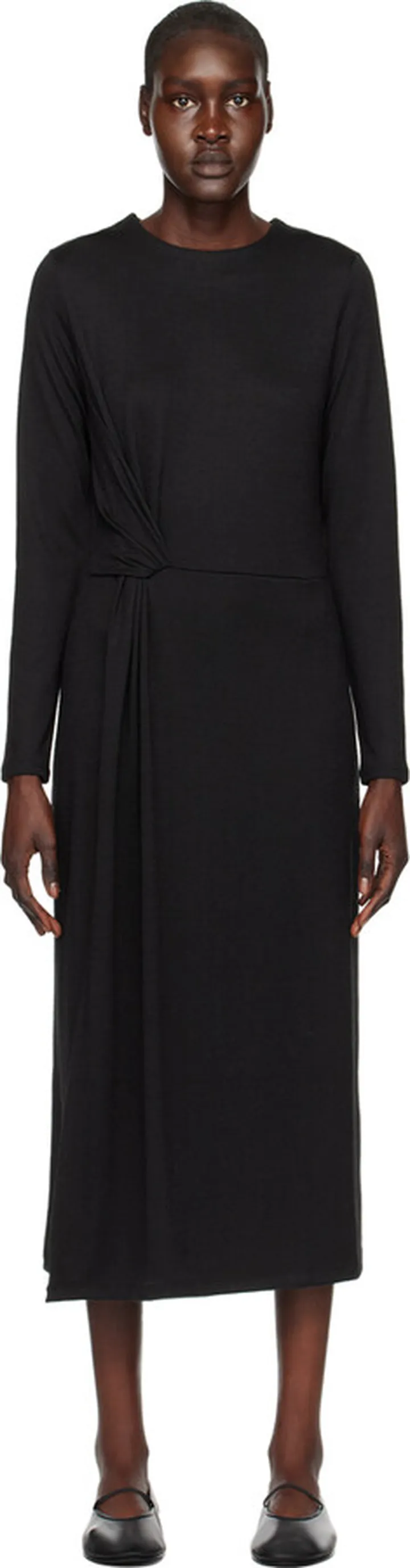 Vince Black Side Twist Midi Dress