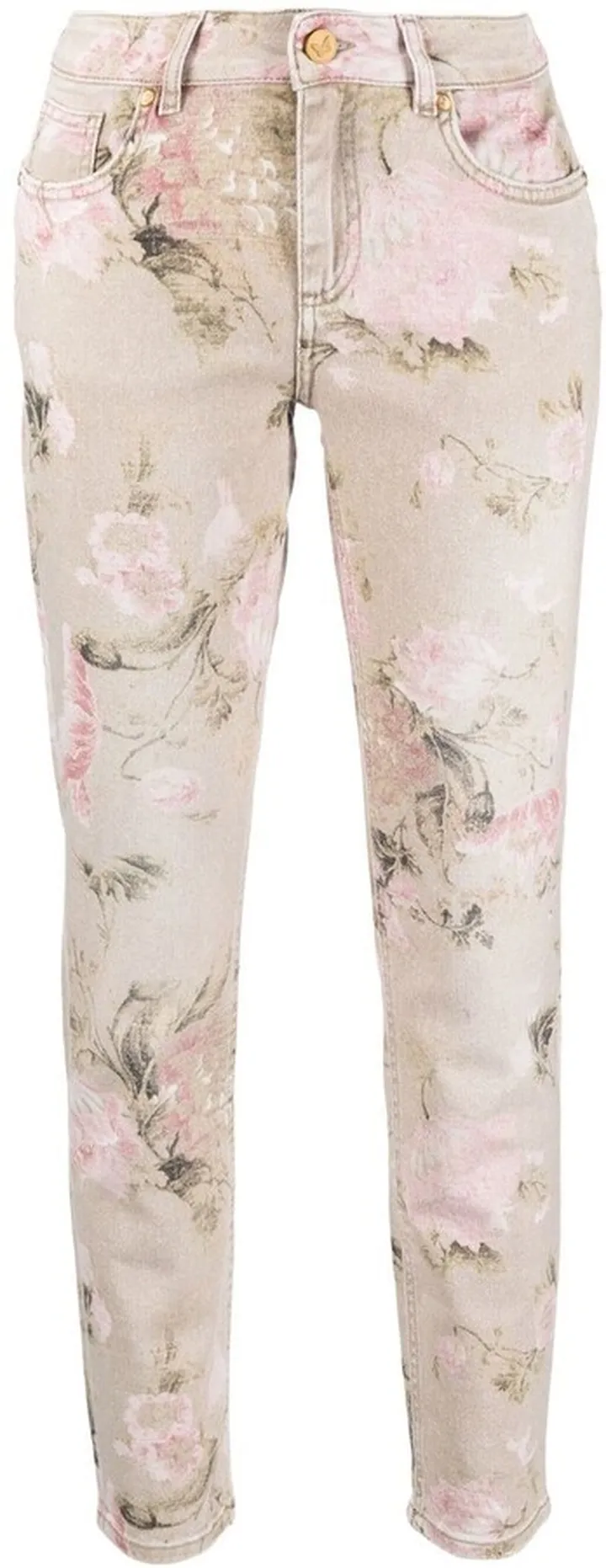 Floral Print Slim-Fit Jeans