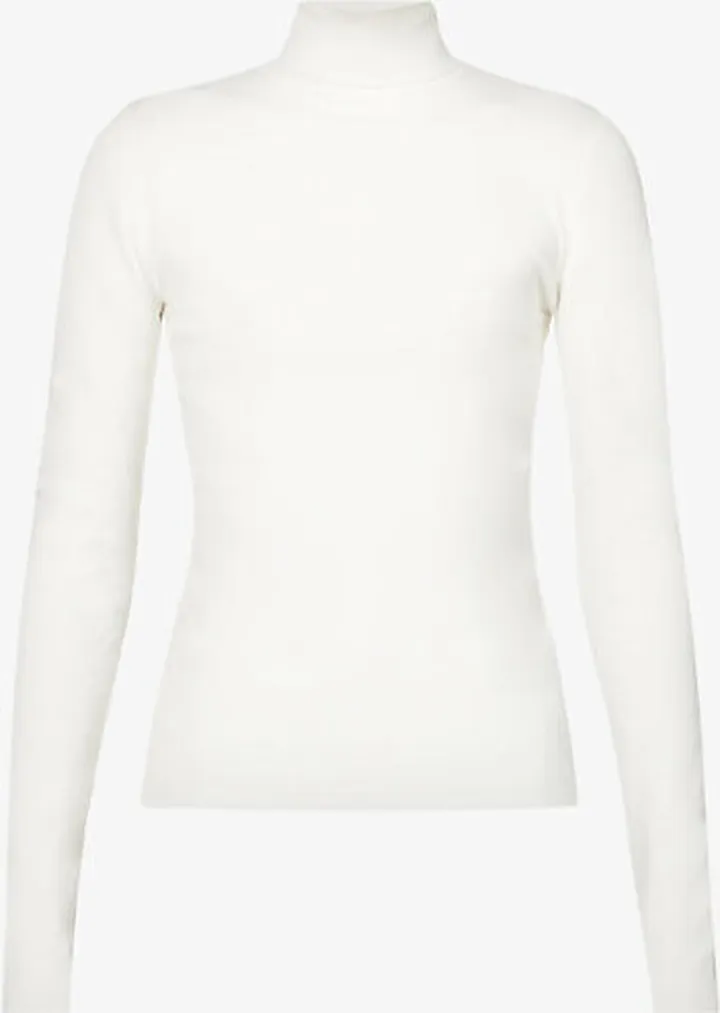 Womens Ivory Stretch-silk Turtleneck