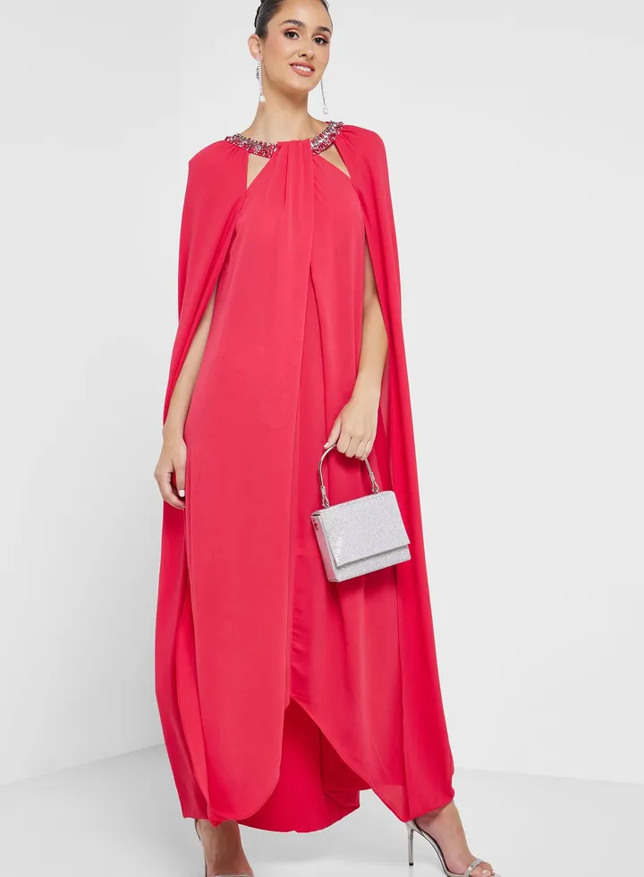 Cape Sleeve Front Slit Kaftan