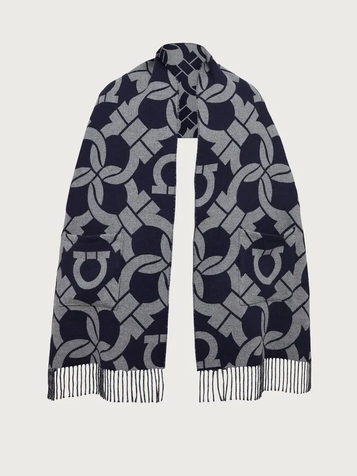 Ferragamo Women Gancini scarf Blue