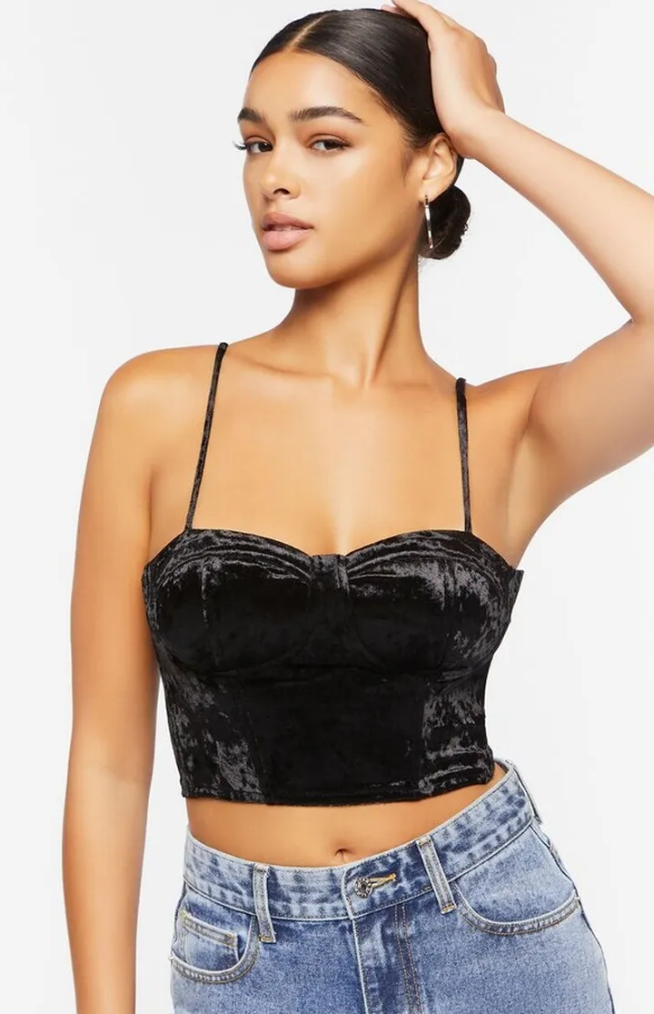 Crushed Velvet Bustier Cami