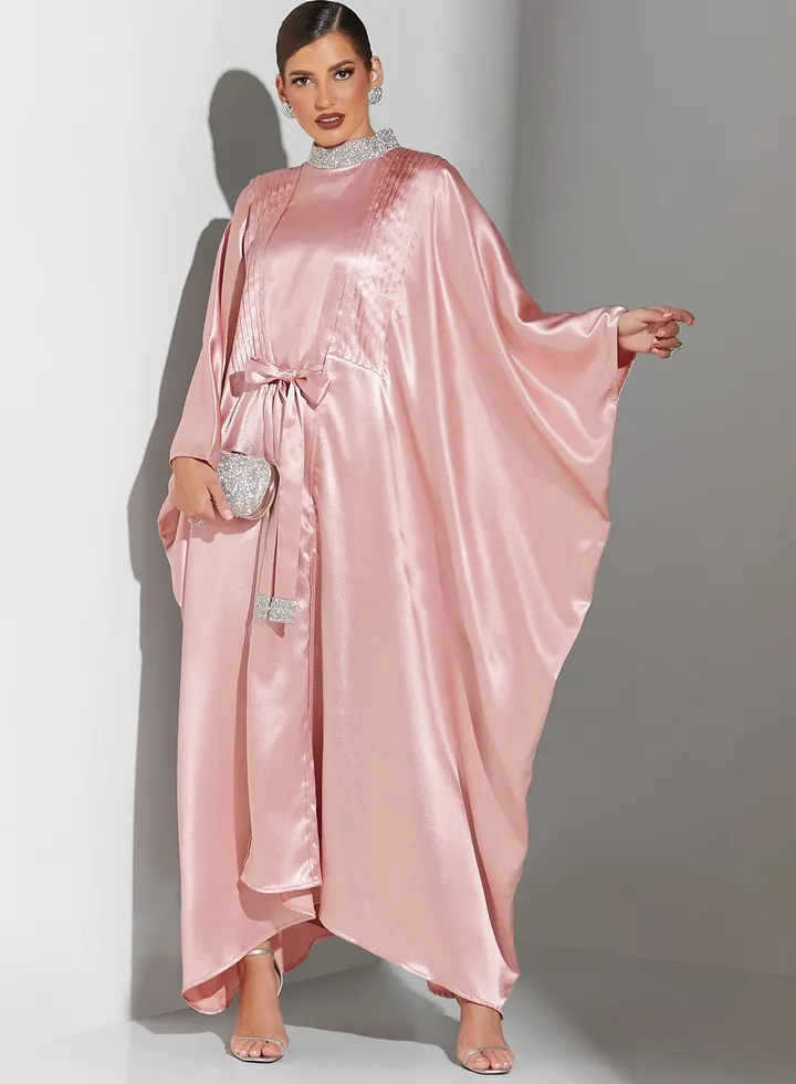 Sabrina Pintucks Detail Belted Kaftan