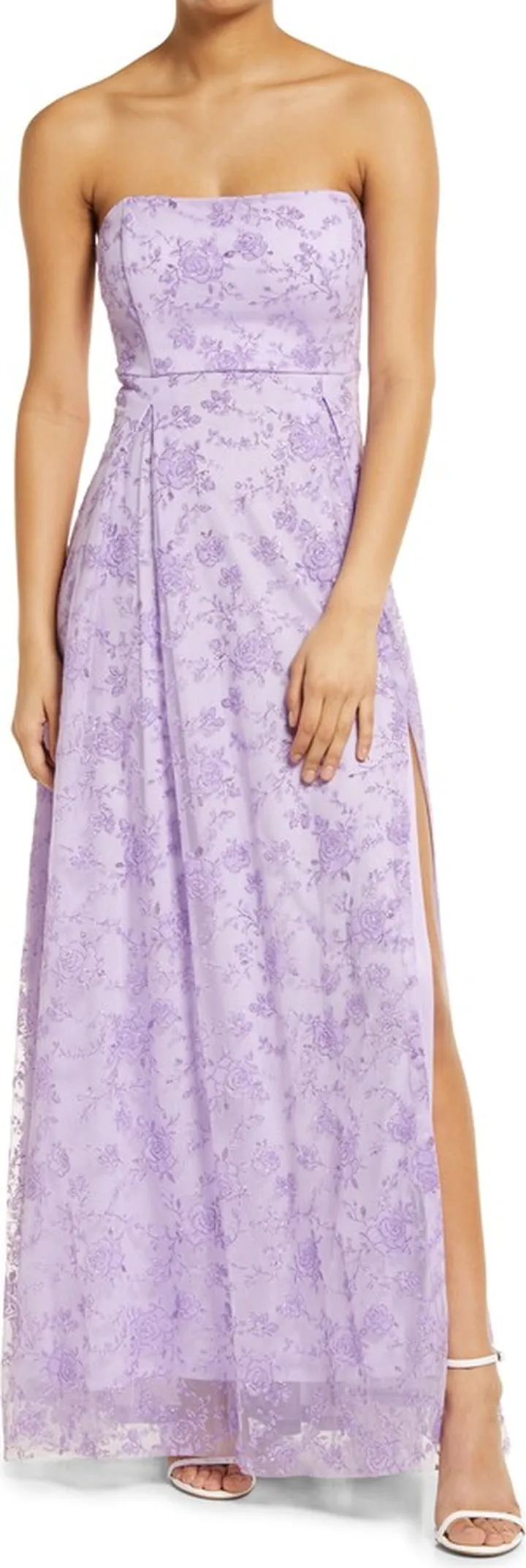 Strapless Caviar Beaded Lace U