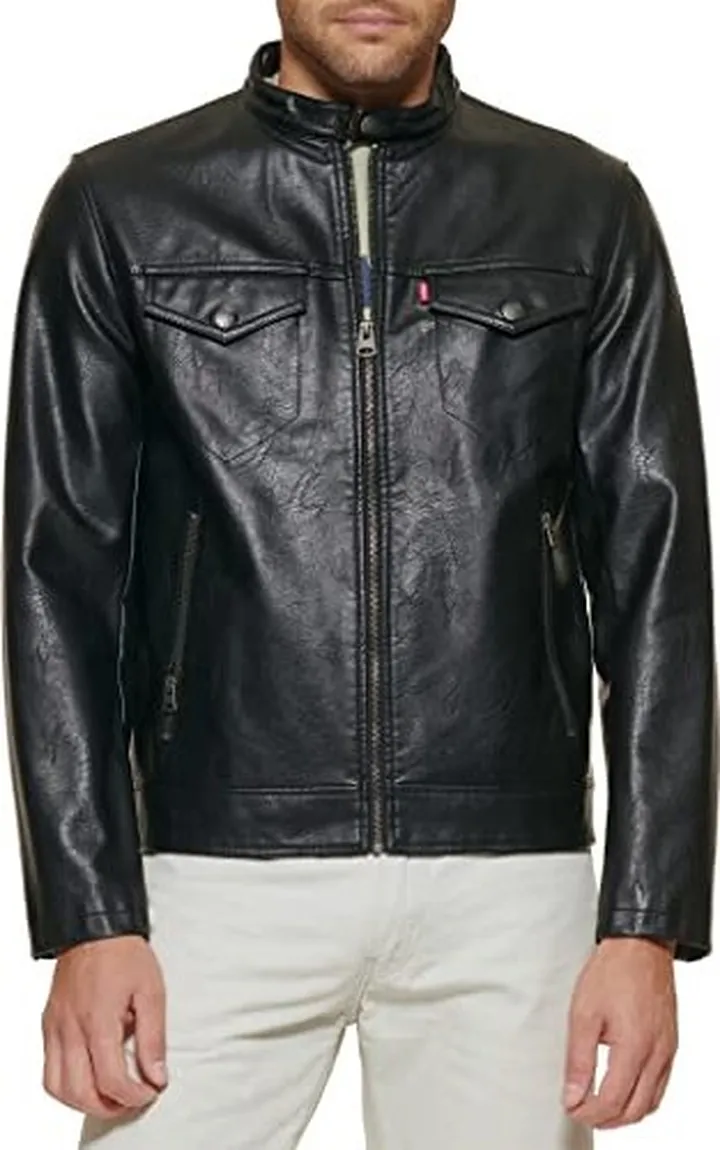 Levi's Men's Faux Leather Trucker Racer Jacket