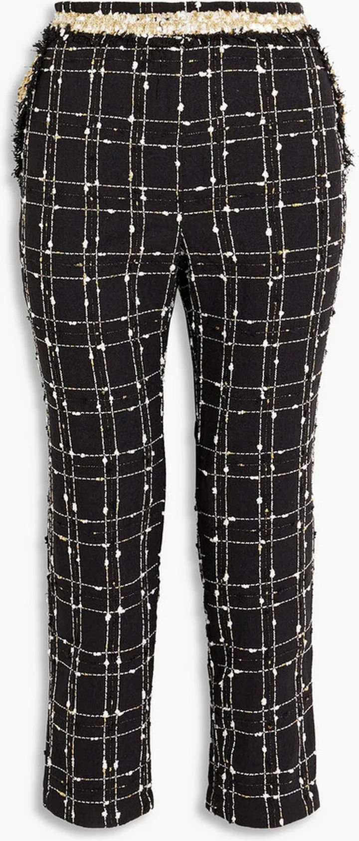 Ace cropped metallic bouclé-tweed straight-leg pants
