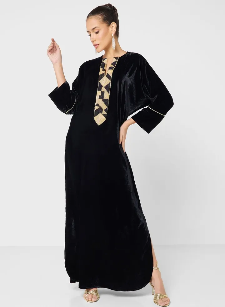 Knitted Detail Kaftan