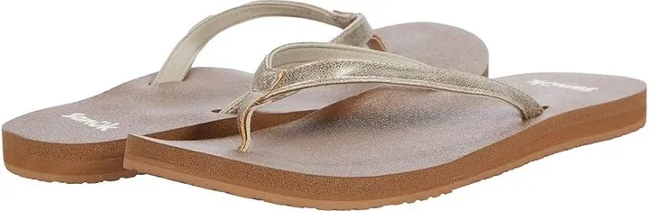 Sanuk Yoga Joy Shimmer Metallic (Champagne) Women's Shoes