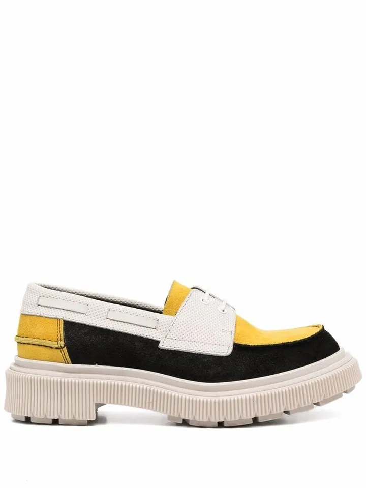 panelled leather Oxford shoes