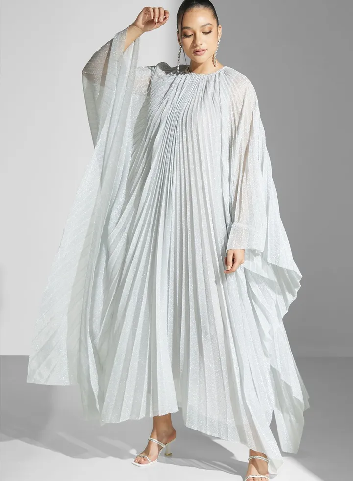Shimmer Pleated Kaftan