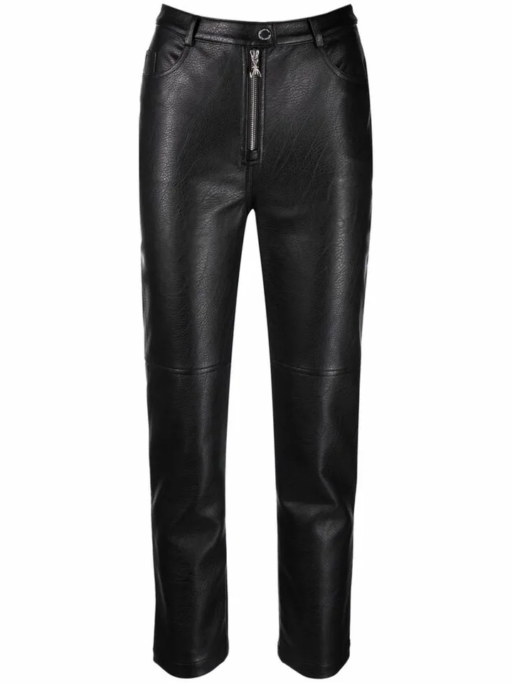 Skinny Cropped Faux-Leather Trousers