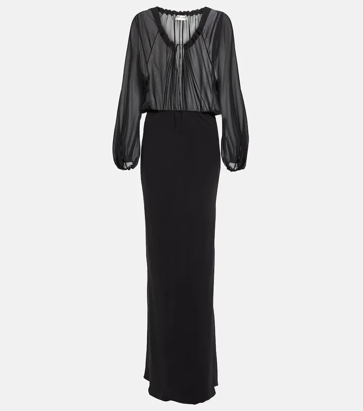 Silk georgette maxi dress