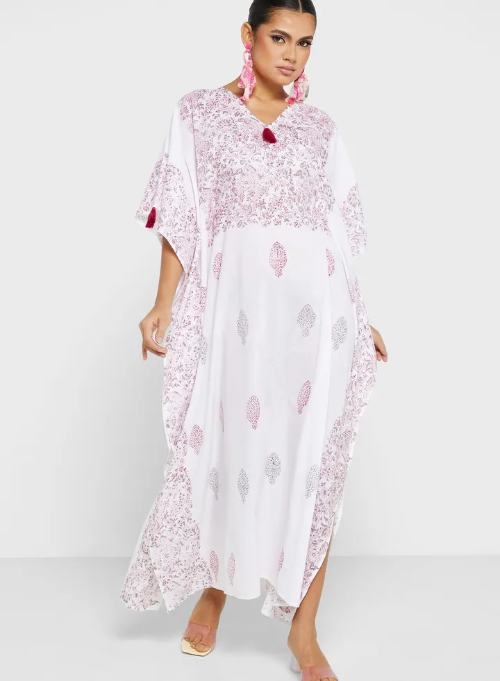 Cape Sleeve Printed Kaftan
