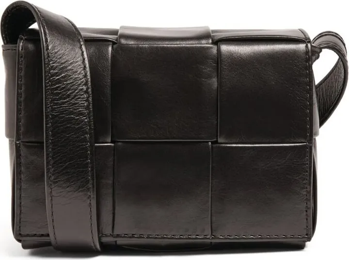 Bottega Veneta Mini Leather Intreccio Cassette Cross-Body Bag