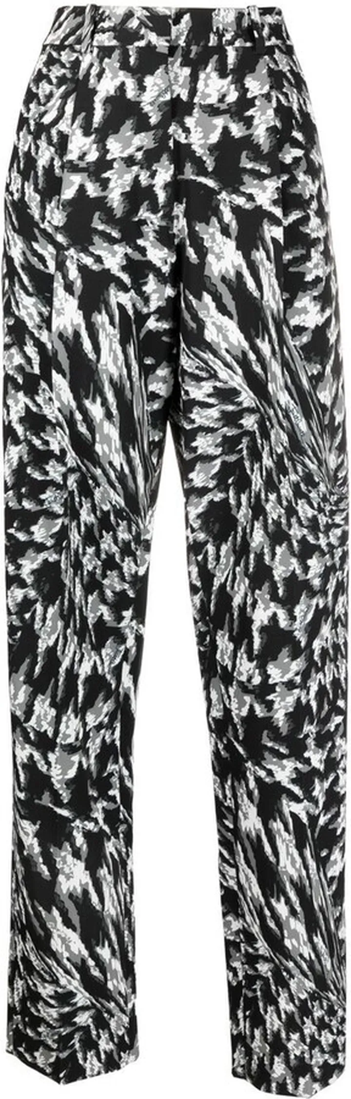 High-Waisted Dogtooth Trousers
