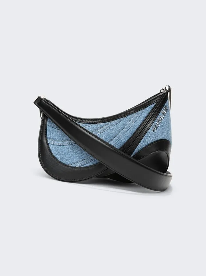 Spiral Curve 01 Denim Bag Medium Blue