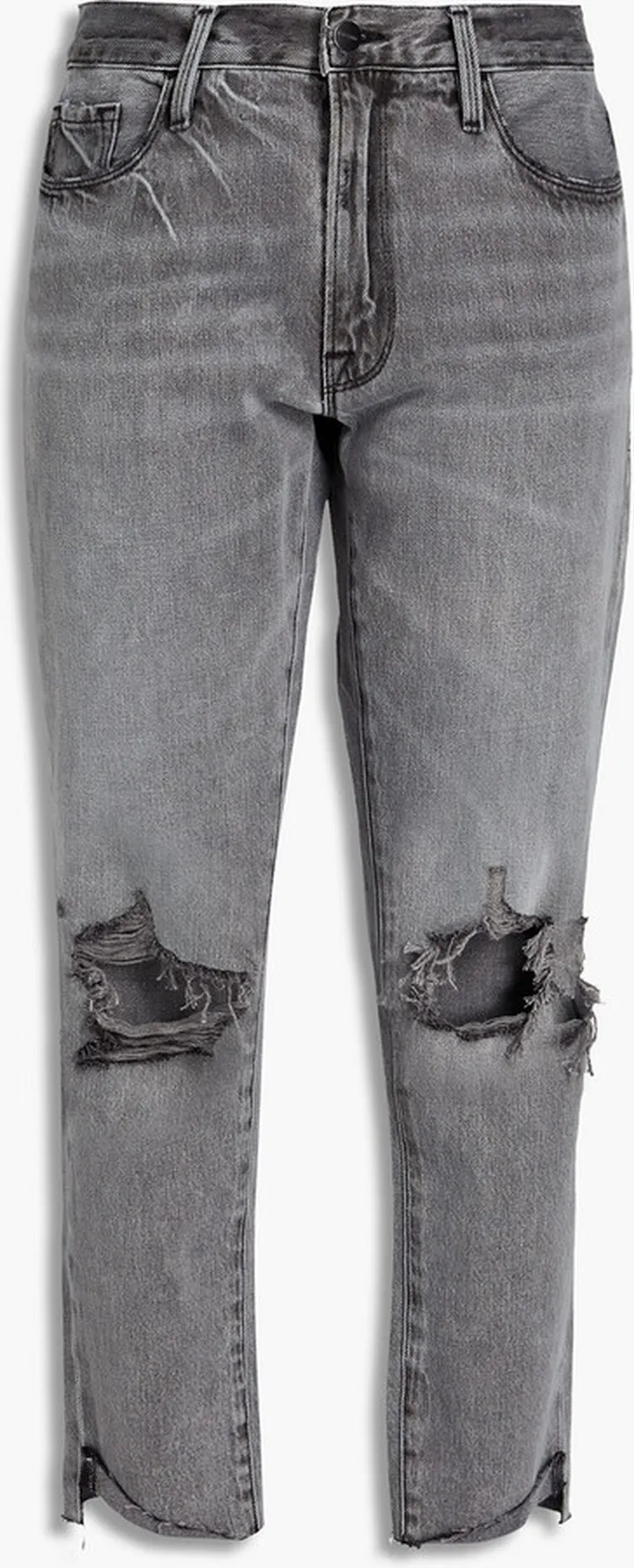 La Garcon distressed mid-rise boyfriend jeans