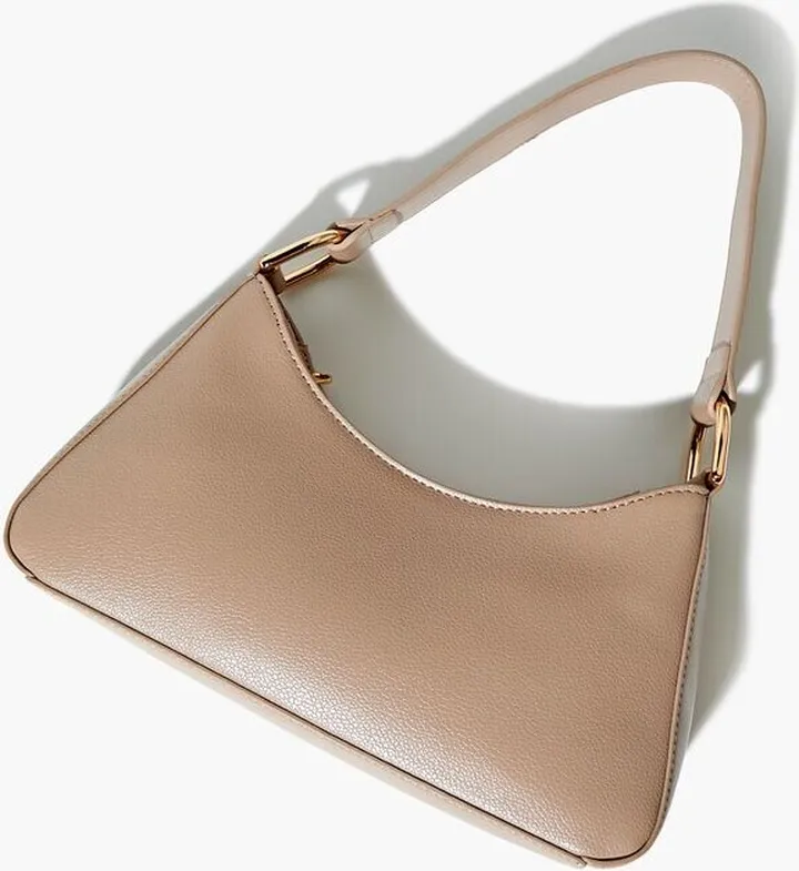 Faux Leather Baguette Shoulder Bag