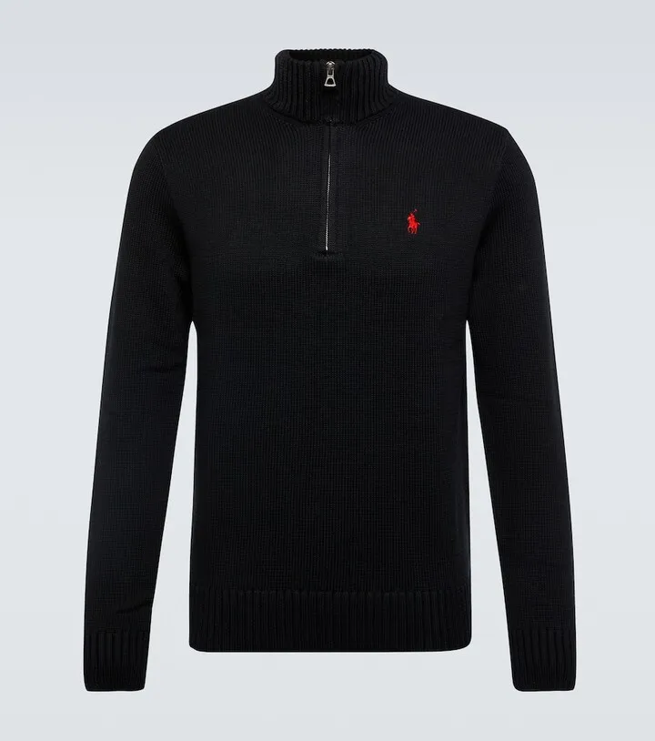 Quarter-zip cotton sweater