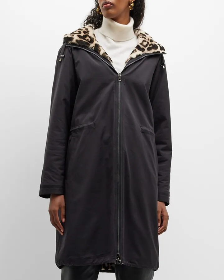Reversible Shearling Lamb Parka Coat