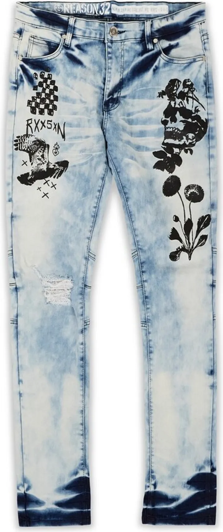 Reason Men's Big and Tall Reach Skinny Denim Jeans