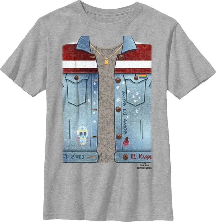 Boy's Marvel Doctor Strange in the Multiverse of Madness America Chavez Costume T-Shirt - Athletic Heather - Large