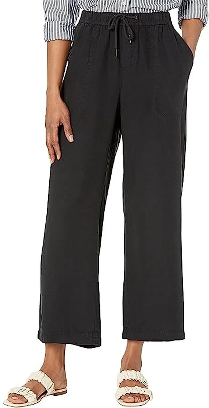 Splendid Angie Crop Wide Leg Pants (Black) Women's Clothing
