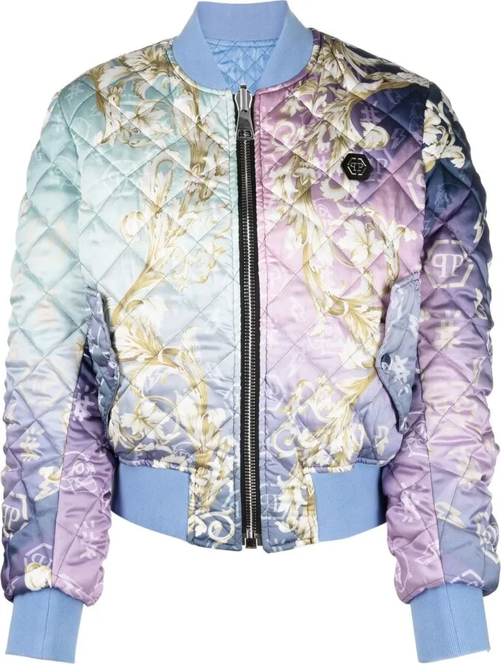 New Baroque quilted bomber jacket