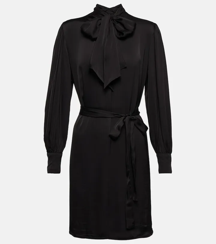Evelyn satin shirt mini dress