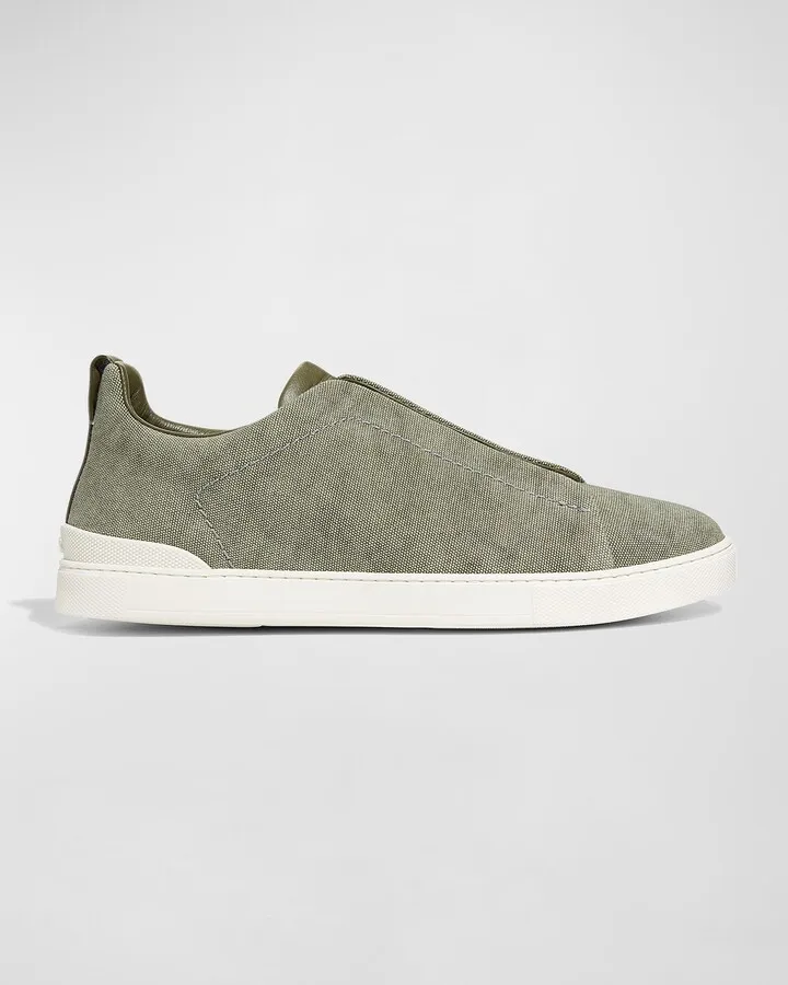 Men's Triple Stitch Canvas Low-Top Sneakers