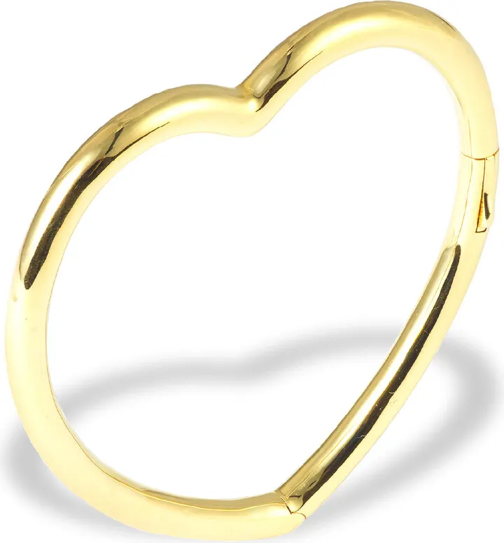 Women's 9k Yellow Gold Smooth Heart Bracelet