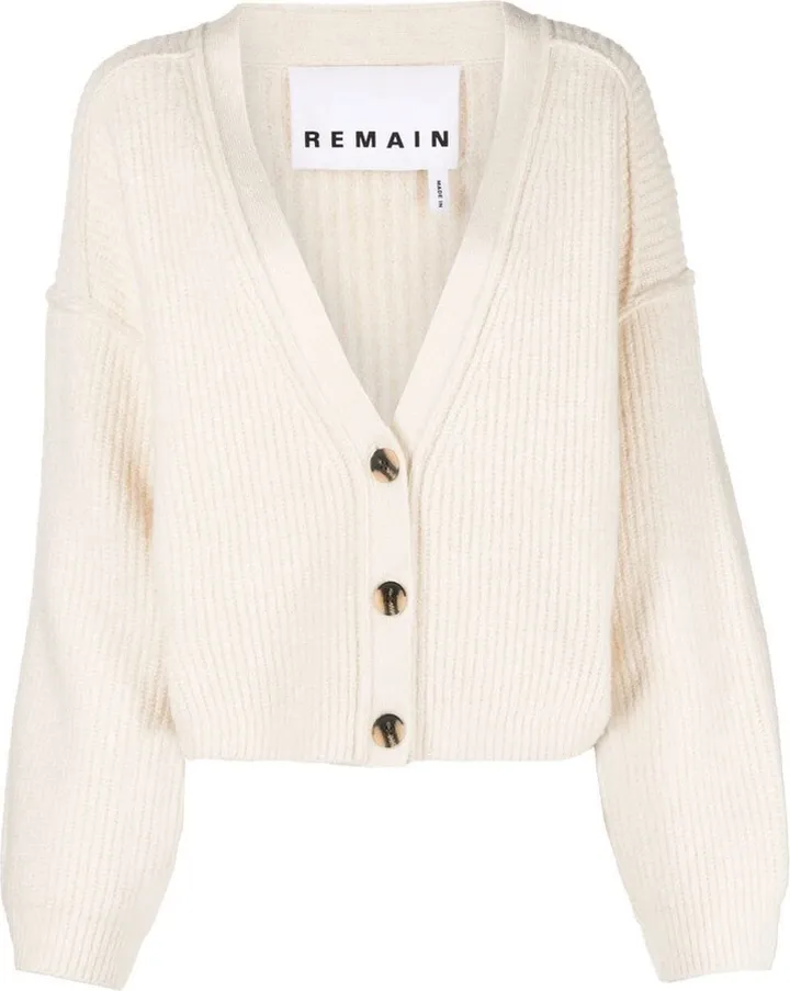 Karin V-neck ribbed knit cardigan
