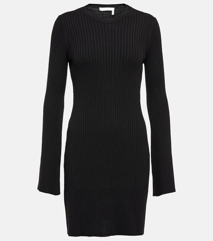 Ribbed-knit wool and cashmere dress